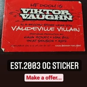 MF Doom Promotional Sticker from 2003 for his album Viktor Vaugh